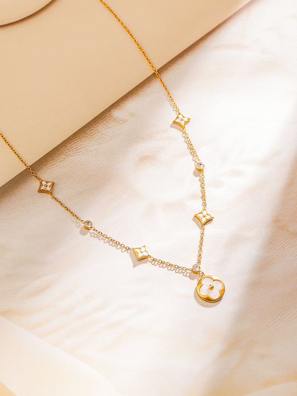 Gold Toned Floral Pendant