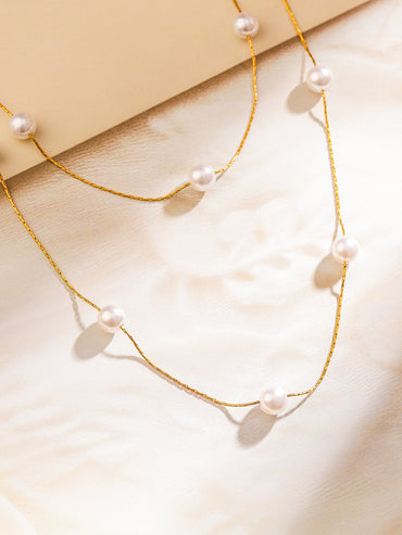Pearl beaded Dual-Layered Necklace