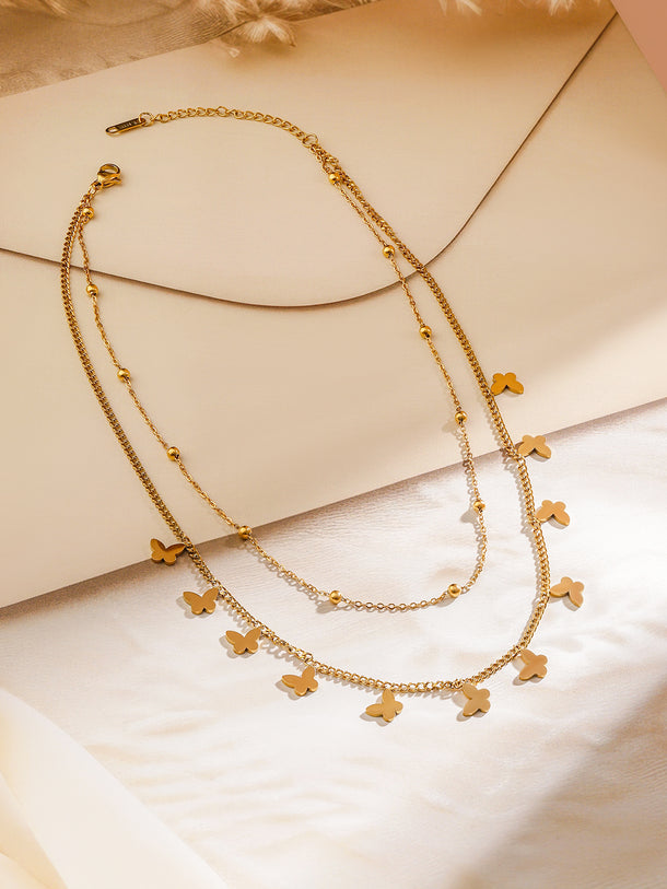 Vibrant Butterfly Stainless Steel Necklace Chain