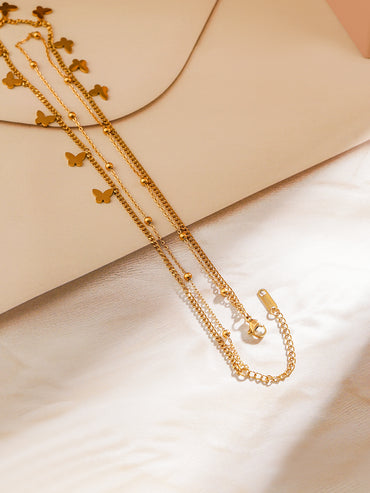 Vibrant Butterfly Stainless Steel Necklace Chain