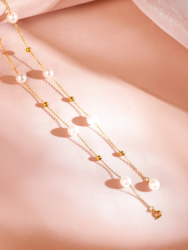 Pearl Beaded Layered Necklace