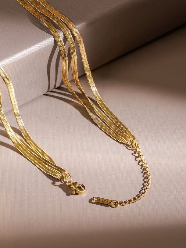 Refined Gold Plated Layered Necklace