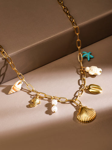 Oceanic Theme Statement Necklace