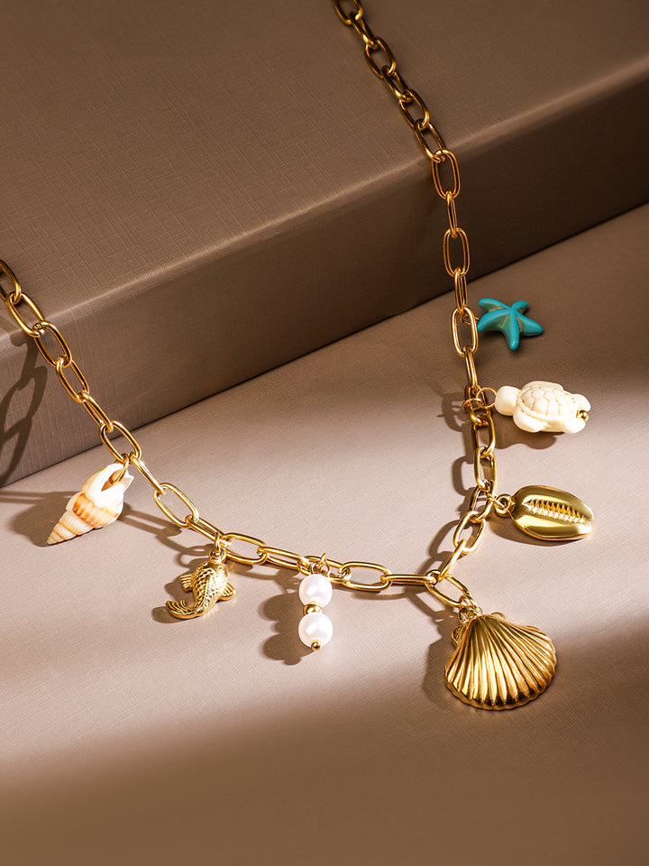 Oceanic Theme Statement Necklace