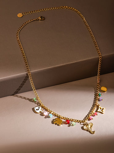Playful Vibrant Charms Necklace
