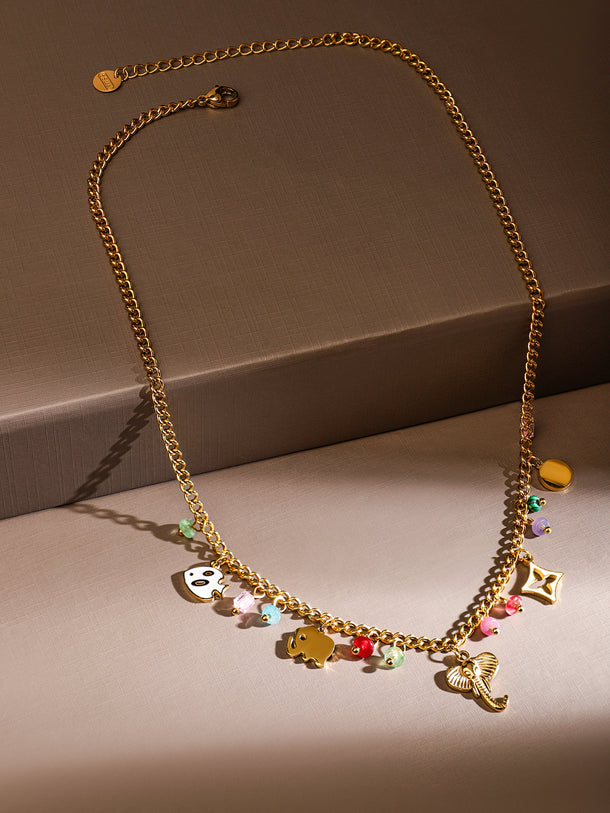 Playful Vibrant Charms Necklace