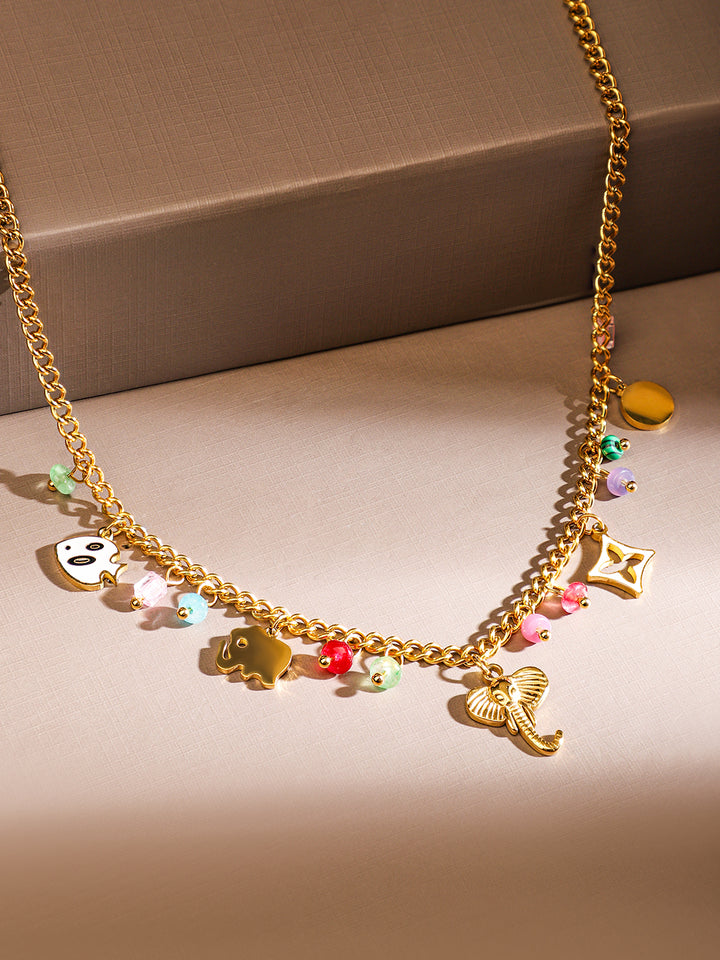 Playful Vibrant Charms Necklace