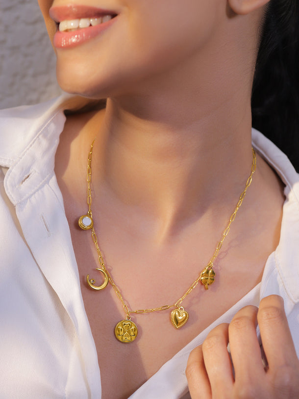 Gold Multi-Charm Necklace