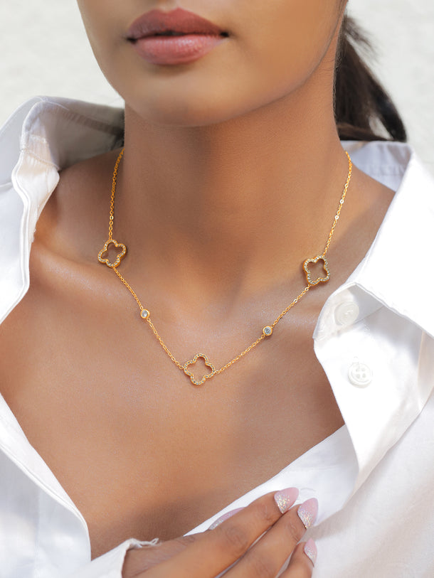 Blissful Floral Charms Chain Necklace