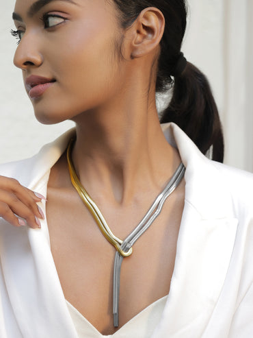 Radiant Dual Tone Statement Necklace