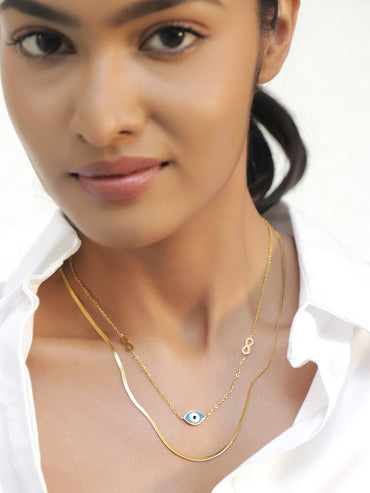 Evil Eye Guardian Charm Layred Necklace