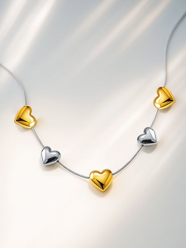 Eternal Heart Charms Chain Necklace