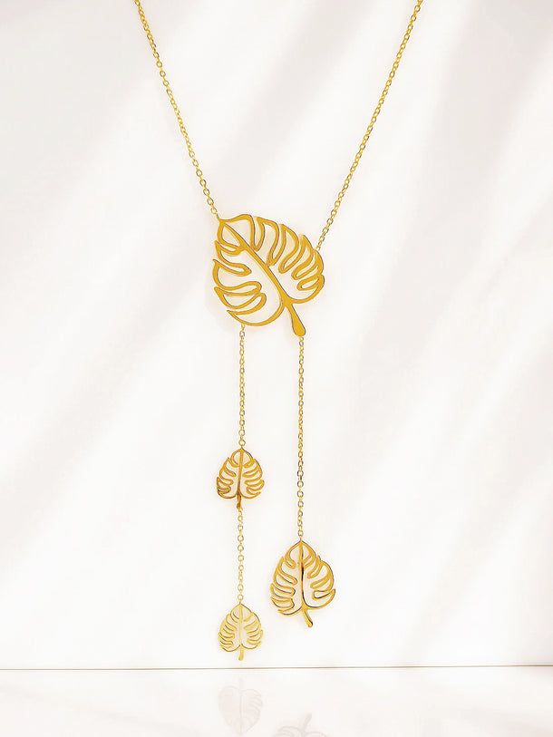 Golden Leaf Motif Necklace