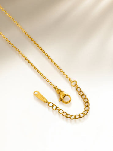 Gold Toned Crystal Studded Abstract Necklace