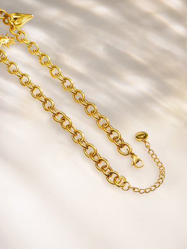 Golf Toned Multi-Charm Necklace