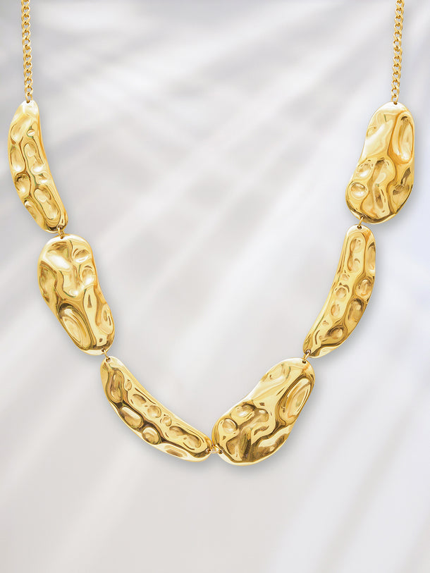 Rubans Voguish 18K Gold-Plated Stainless Steel Tarnish-Free Waterproof Statement Necklace