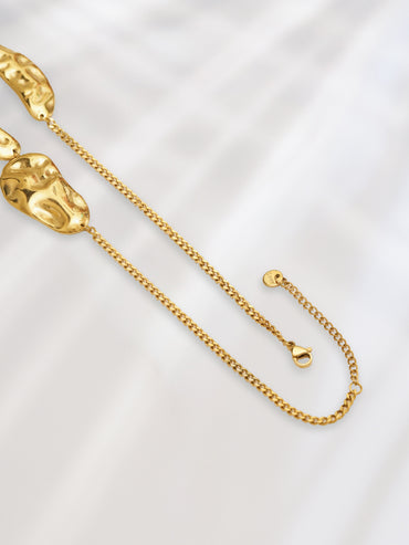 Rubans Voguish 18K Gold-Plated Stainless Steel Tarnish-Free Waterproof Statement Necklace