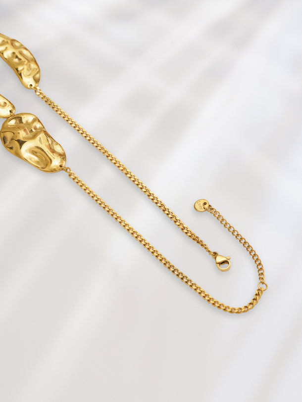 Rubans Voguish 18K Gold-Plated Stainless Steel Tarnish-Free Waterproof Statement Necklace