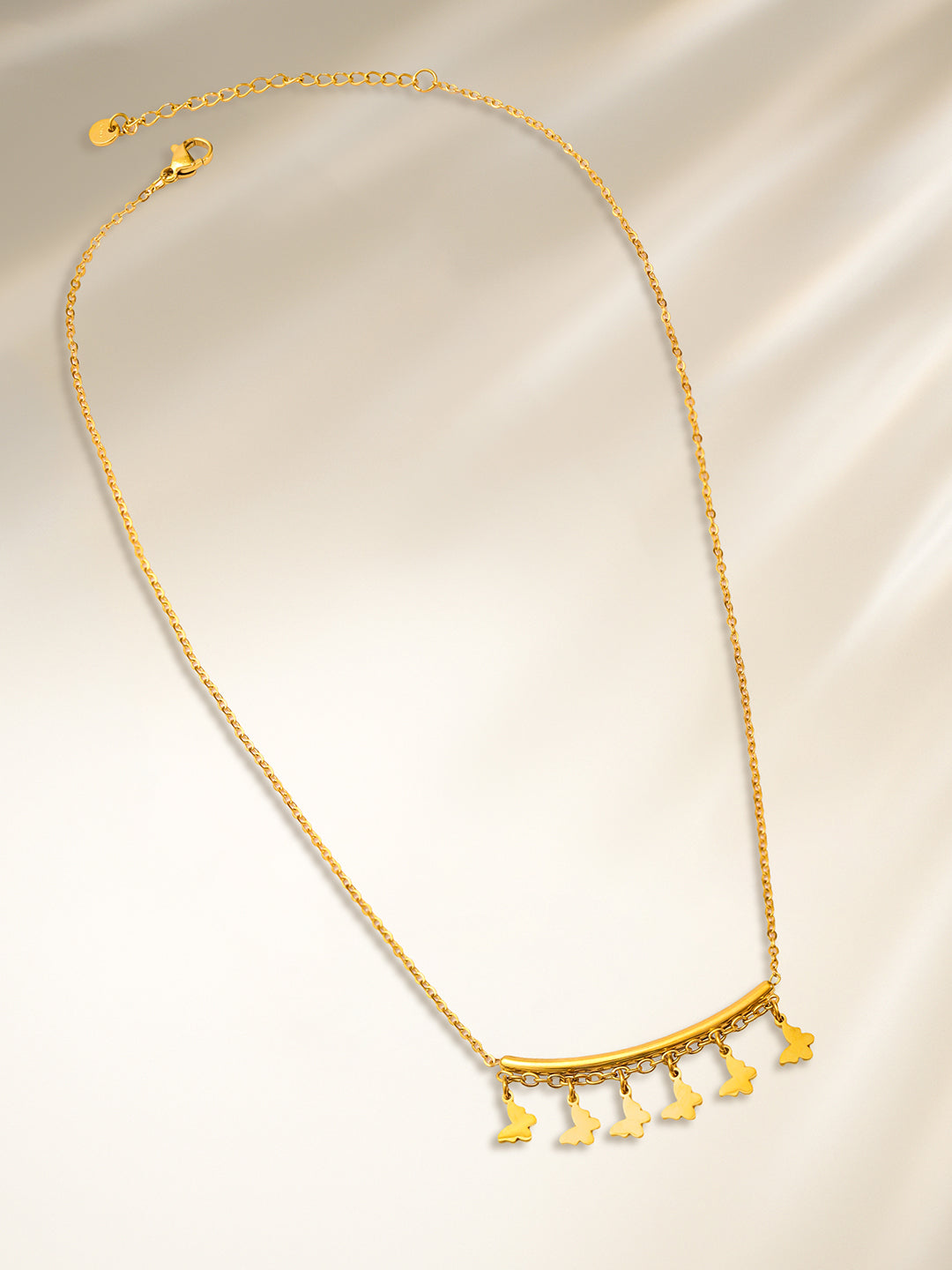 Rubans Voguish 18K Gold-Plated Stainless Steel Tarnish-Free Waterproof Butterfly Necklace