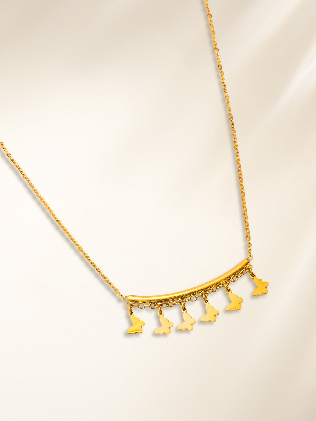 Rubans Voguish 18K Gold-Plated Stainless Steel Tarnish-Free Waterproof Butterfly Necklace