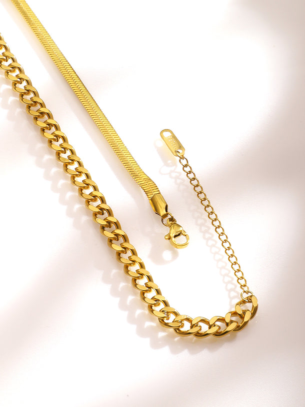 Rubans Voguish 18K Gold-Plated Stainless Steel Tarnish-Free Waterproof Statement Necklace