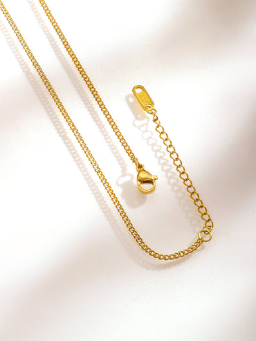Floral Motif Gold Pendant Chain