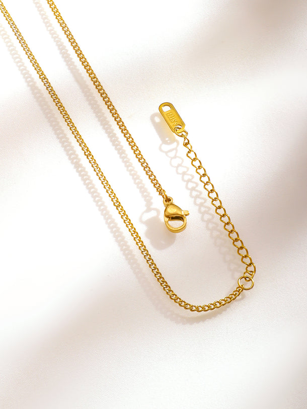 Floral Motif Gold Pendant Chain