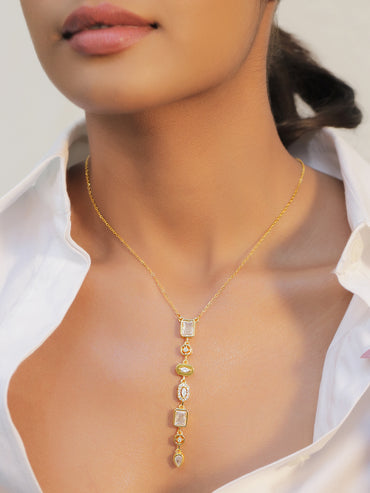 Gold Toned Multi Charm Necklace