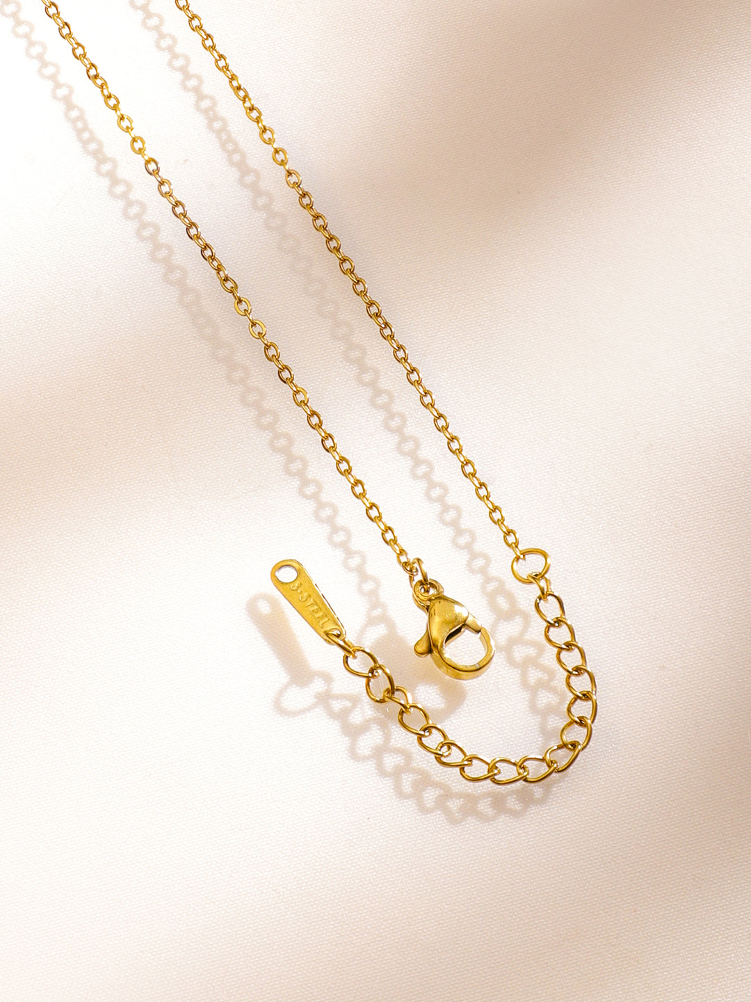 Rubans 18K Gold-Plated Brass Pendant Necklace with Turquoise Blue Stone & Cubic Zirconia