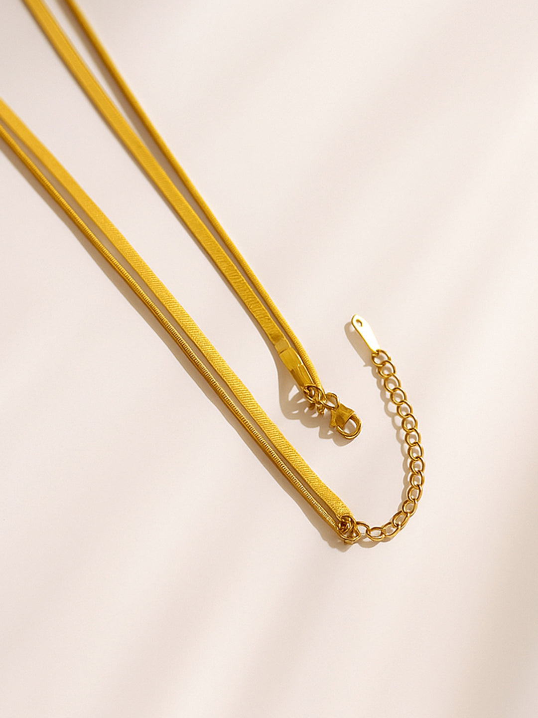 Rubans Voguish 18K Gold-Plated Stainless Steel Tarnish-Free Waterproof Dual Chain Necklace