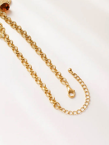 Gold Necklace With Multi Charm Drops