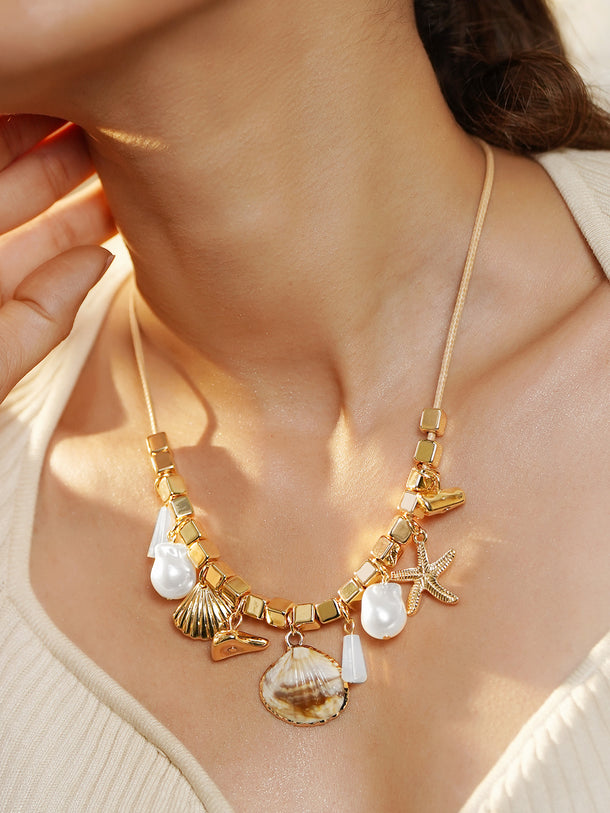 Gold Toned Charm Necklace