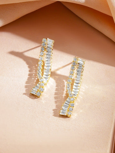 Gold Toned Crystal Embellished Necklace Set
