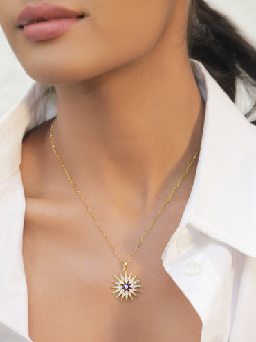 Sun Evil Eye Pendant