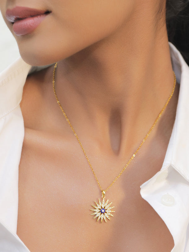 Sun Evil Eye Pendant