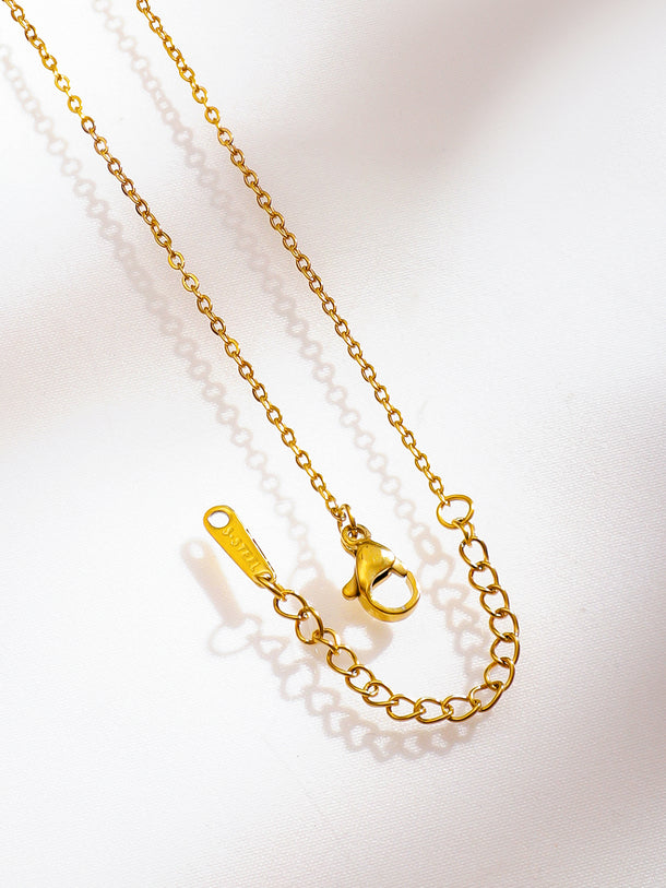 Pink Floral Crystal Gold Pendant Necklace