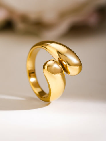 Rubans Voguish 18K Gold-Plated Stainless Steel Tarnish-Free Waterproof Demi-Fine Ring