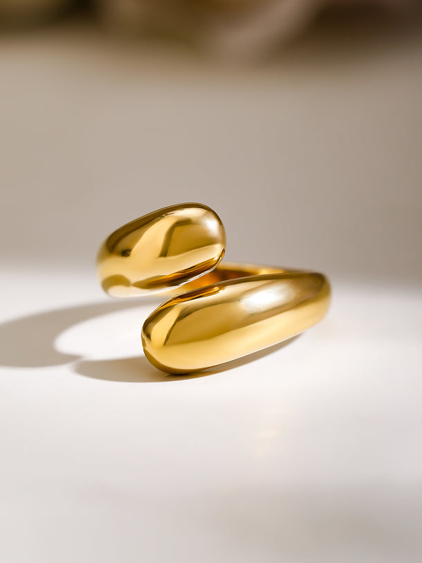 Rubans Voguish 18K Gold-Plated Stainless Steel Tarnish-Free Waterproof Demi-Fine Ring