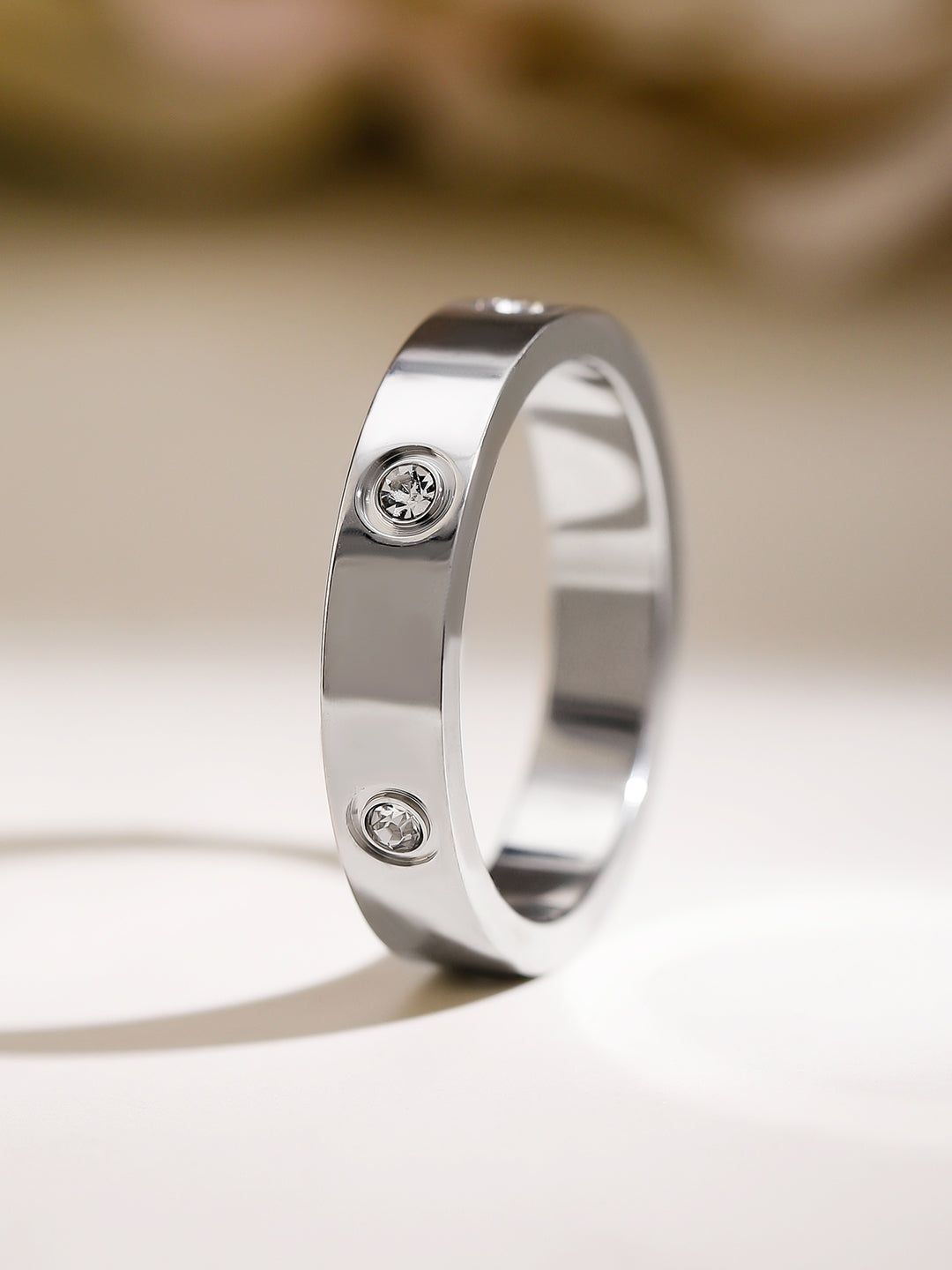 Rubans 925 Silver 18K Rose Gold Plated Red Heart Studded Charm Necklace