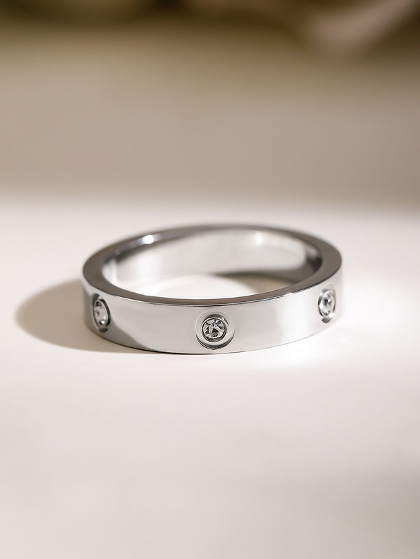 Rubans 925 Silver 18K Rose Gold Plated Red Heart Studded Charm Necklace