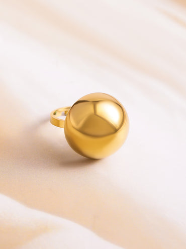 Rubans Voguish 18K Gold Plated Stainless Steel Tarnish-Free Waterproof Demi-Fine Adjustable Ring