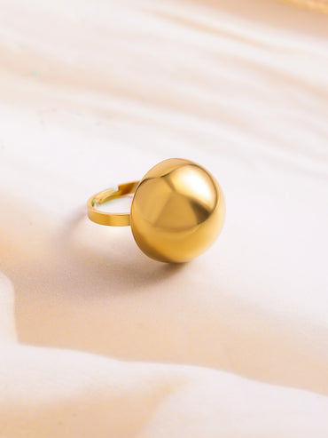 Rubans Voguish 18K Gold Plated Stainless Steel Tarnish-Free Waterproof Demi-Fine Adjustable Ring