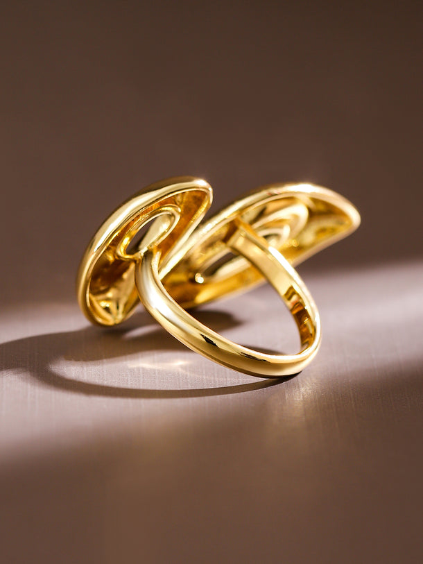 Rubans Voguish 18K Gold-Plated Sculptural Statement Openable Ring