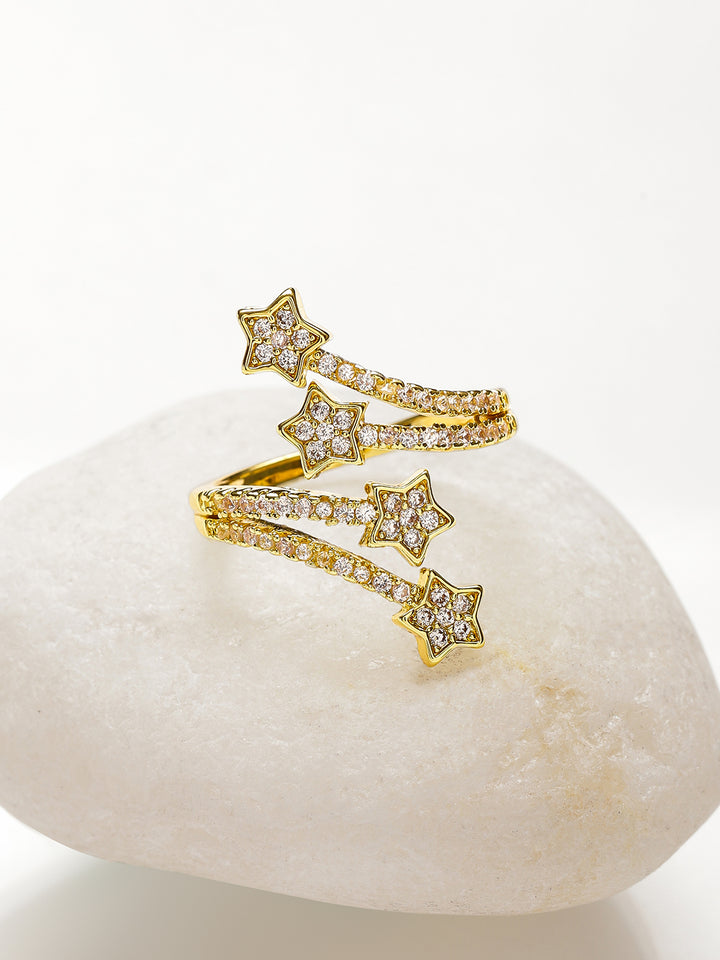 Starry Night American Diamond Zirconia Bypass Ring