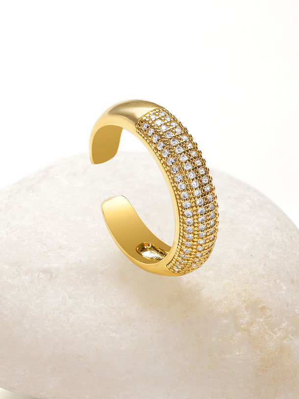 Pave Studded Adjustable Ring