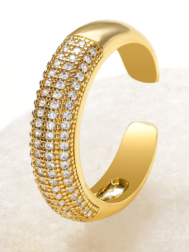 Pave Studded Adjustable Ring