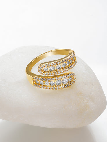 American Diamond Zirconia Gold Ring