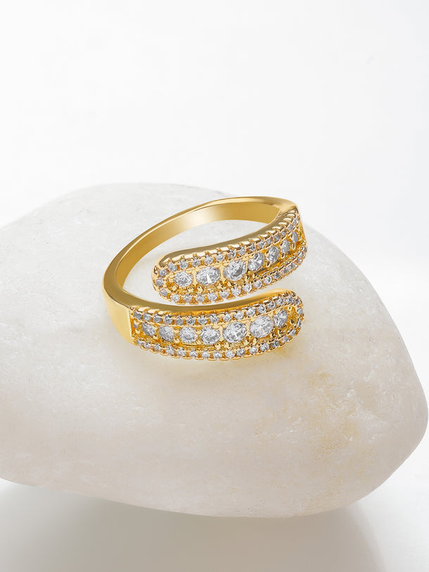 American Diamond Zirconia Gold Ring