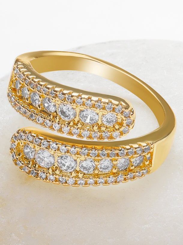 American Diamond Zirconia Gold Ring