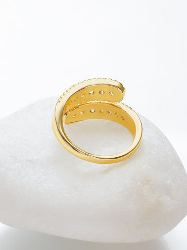 American Diamond Zirconia Gold Ring